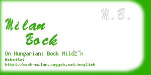 milan bock business card